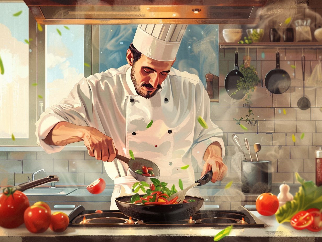 chef learning to cook